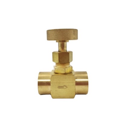 Brass straight instrument female needle valve