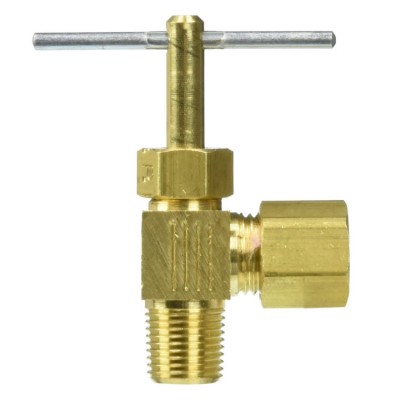 NV104C-4-2 Series NV104C Brass Angle Needle Valve, 1/4" Compression Tube x 1/8" Male Thread